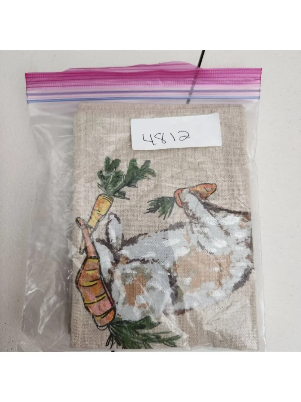 Welcome Spring Bunny Flour Sack Towel With Carrot Design By Mud Pie